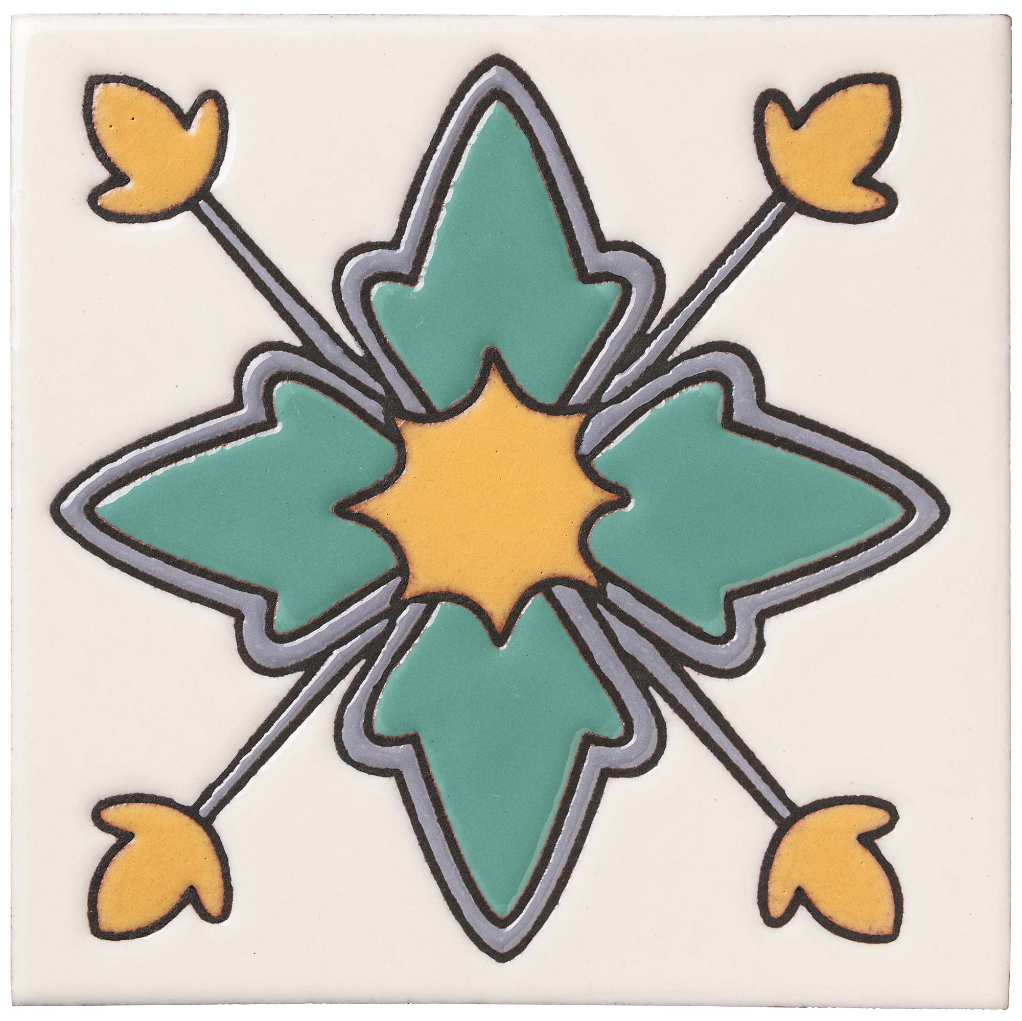 Handpainted Ceramic Tile Deco - T2-106-A | ARTO